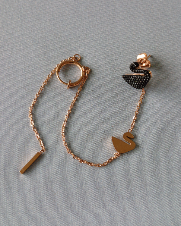Black Swan Chain Ear Cuff