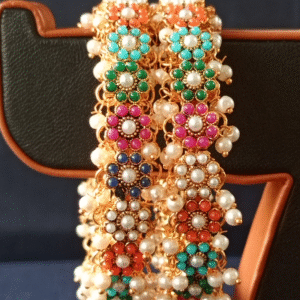 Floral Gold-Toned Bangles