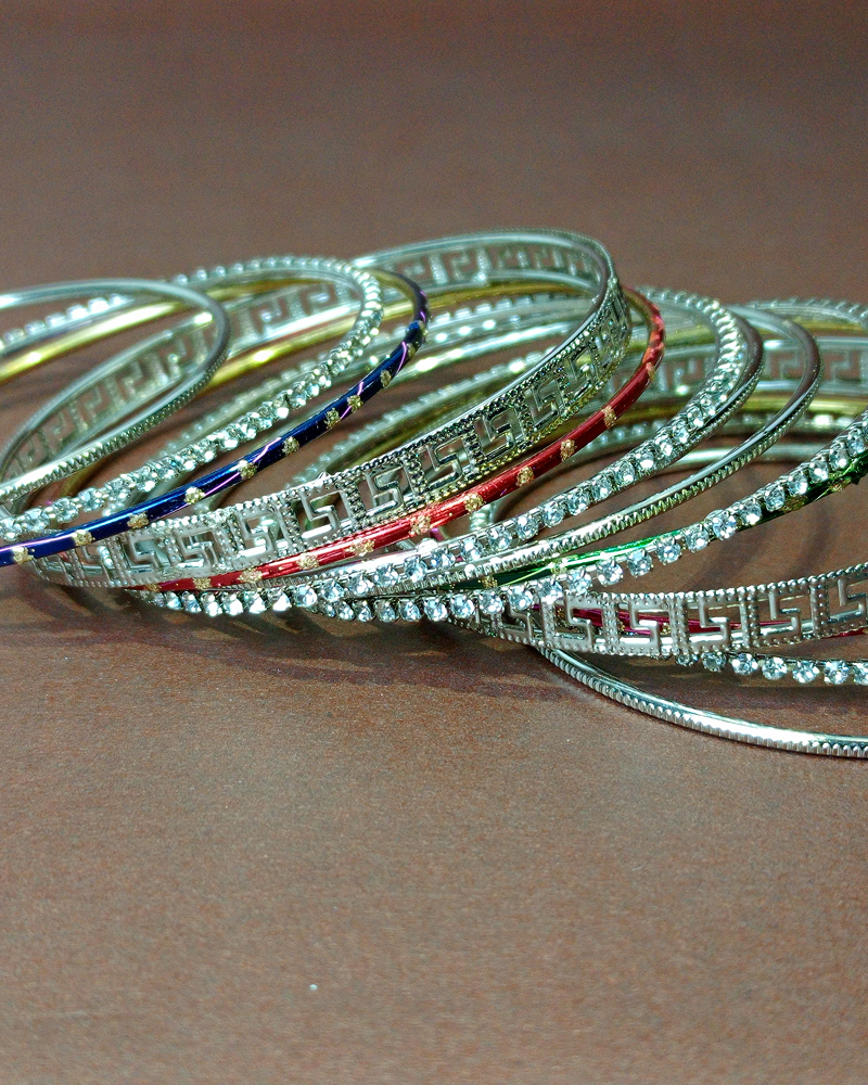 Silver bangles multi colored - Image 4