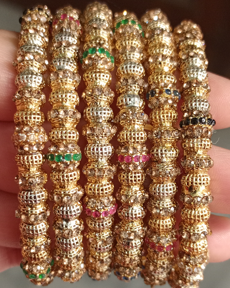 Multi Colour Golden Bangles