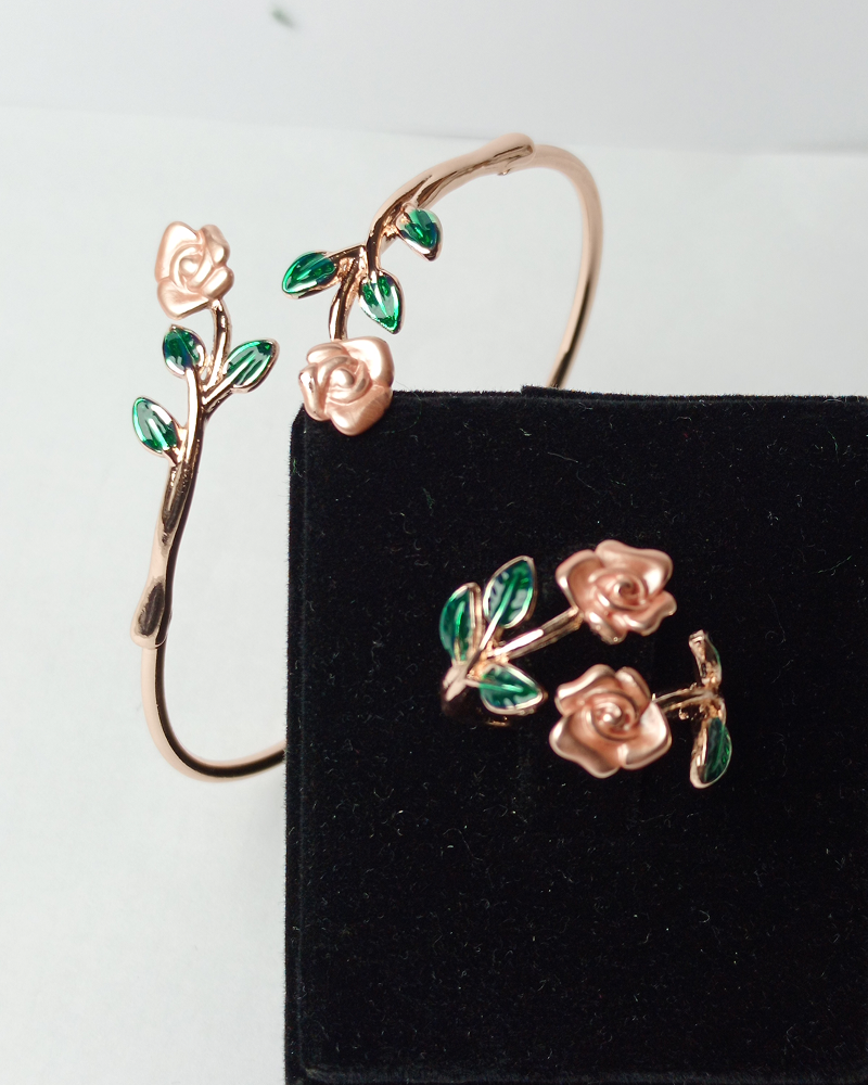 Rosé Bloom Bracelet & Ring Set - Image 4