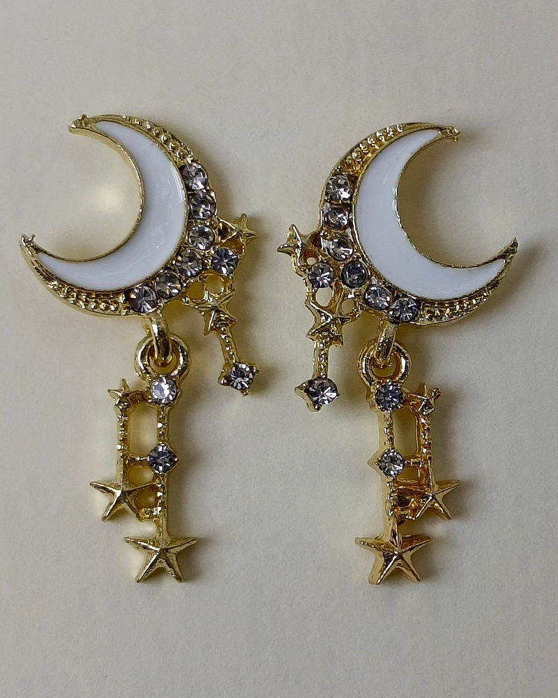 Stardust Crescent Earrings