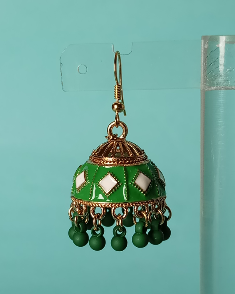 Dainty Floral Lattice Jhumkas - Image 24