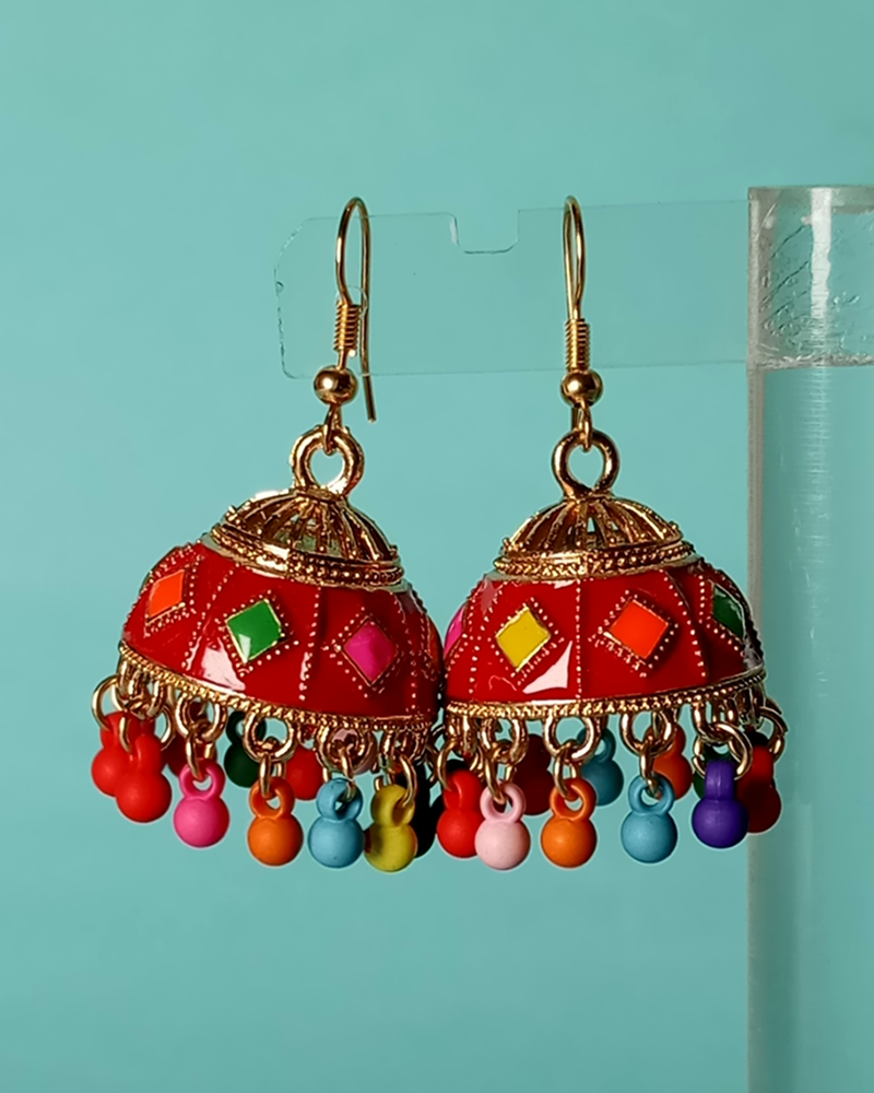 Dainty Floral Lattice Jhumkas - Image 23