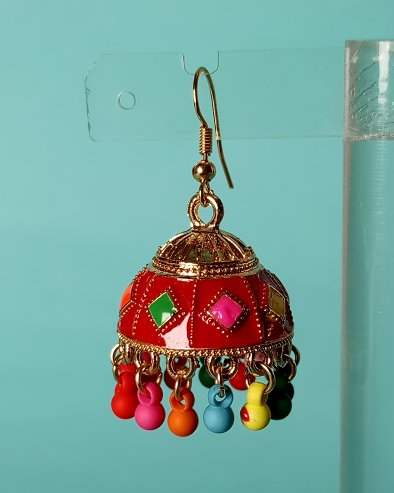 Dainty Floral Lattice Jhumkas - Image 22