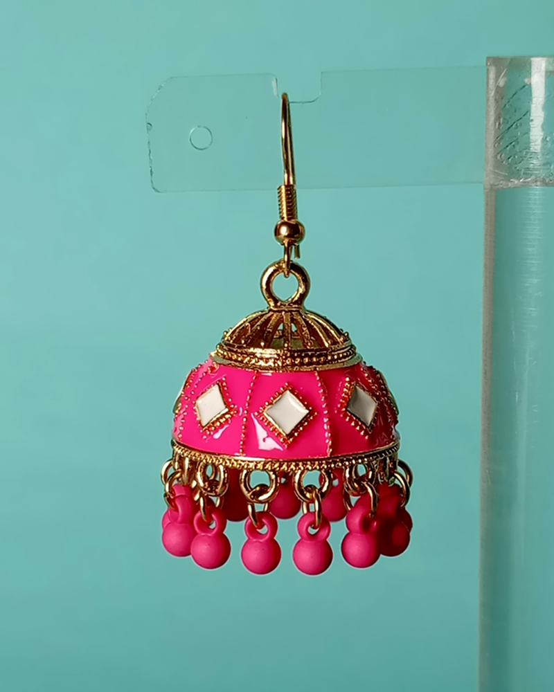 Dainty Floral Lattice Jhumkas - Image 18