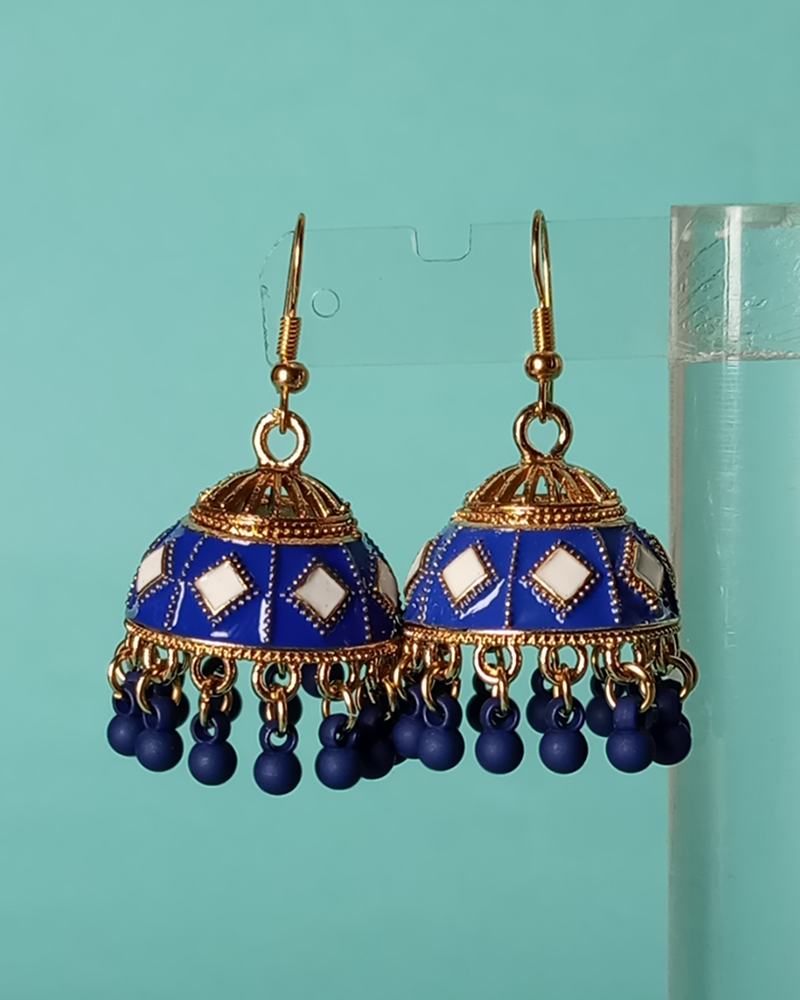 Dainty Floral Lattice Jhumkas - Image 17