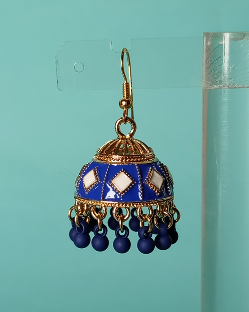 Dainty Floral Lattice Jhumkas - Image 16