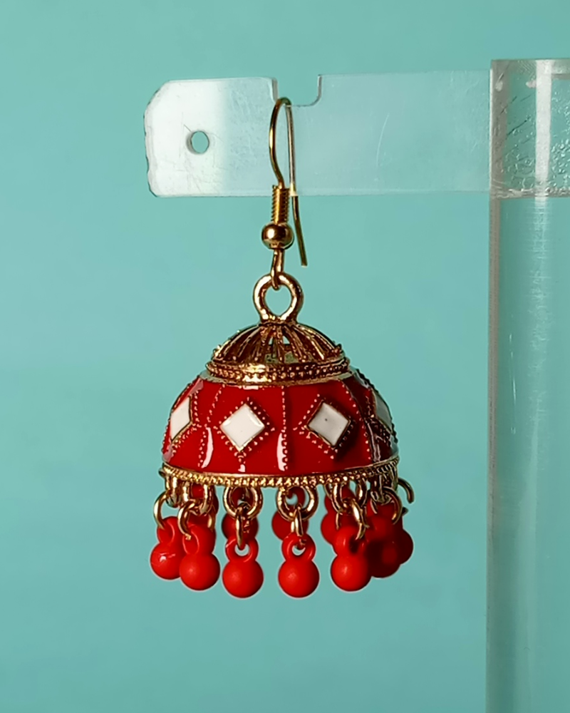 Dainty Floral Lattice Jhumkas - Image 14