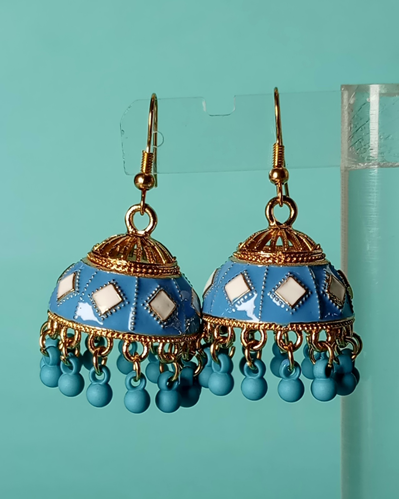 Dainty Floral Lattice Jhumkas - Image 13