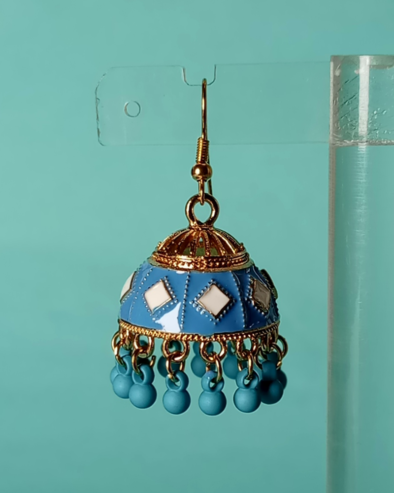 Dainty Floral Lattice Jhumkas - Image 12