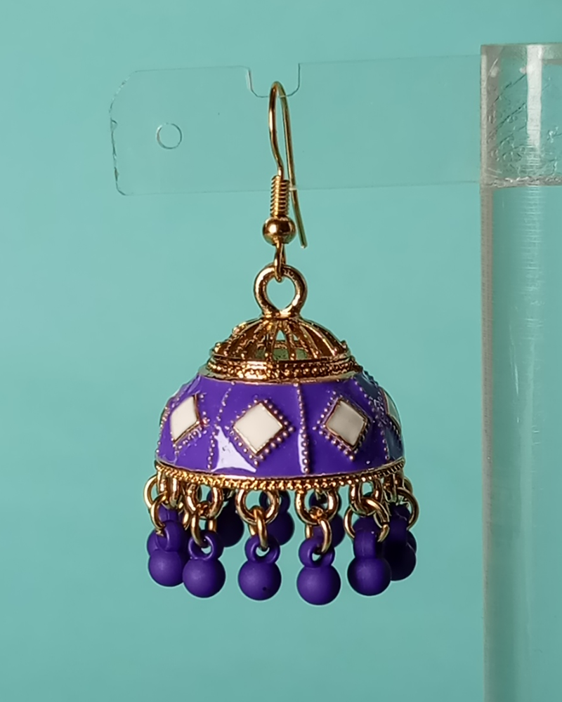 Dainty Floral Lattice Jhumkas - Image 8