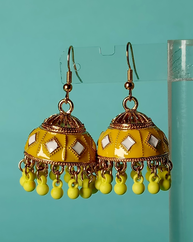 Dainty Floral Lattice Jhumkas - Image 7