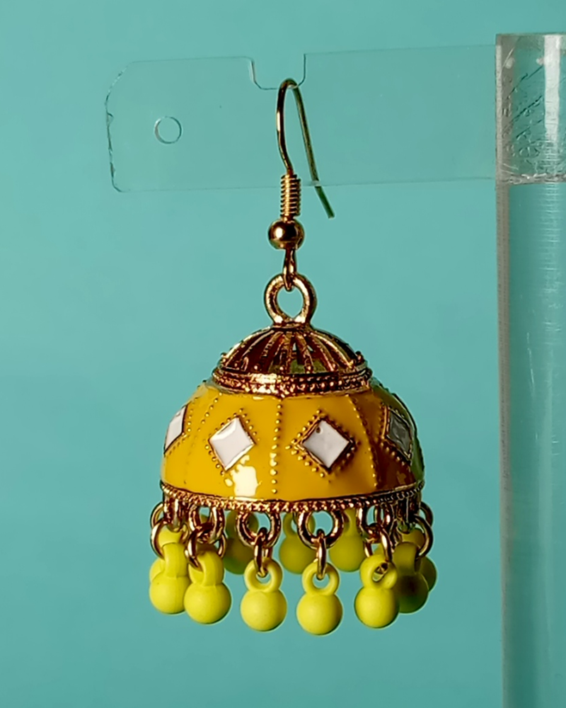 Dainty Floral Lattice Jhumkas - Image 6