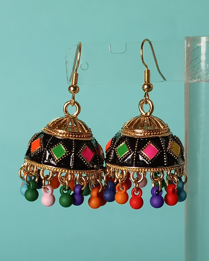 Dainty Floral Lattice Jhumkas - Image 5