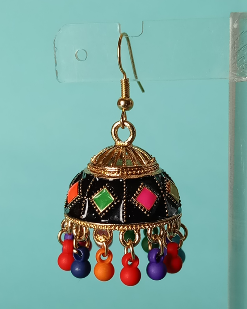 Dainty Floral Lattice Jhumkas - Image 4