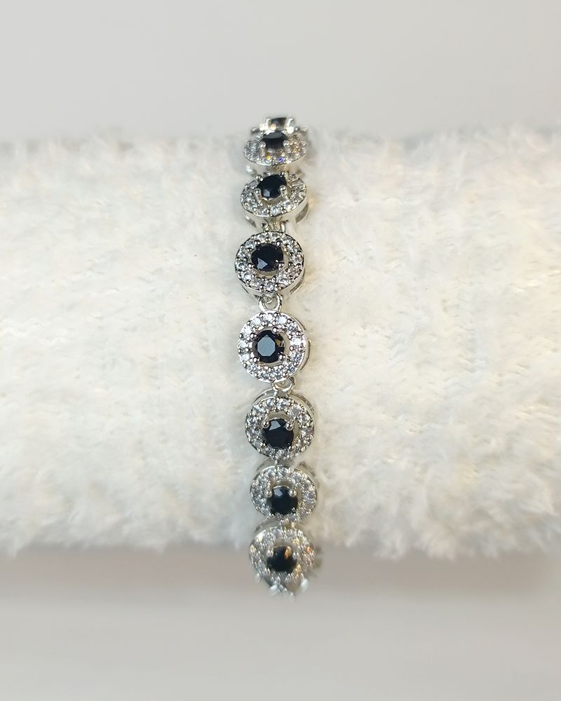 Midnight Halo Tennis Bracelet