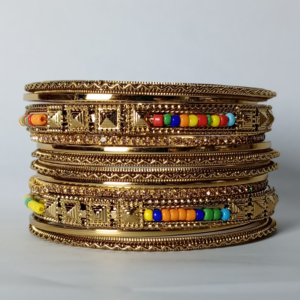 Zari Rainbow Gold Bangle Set