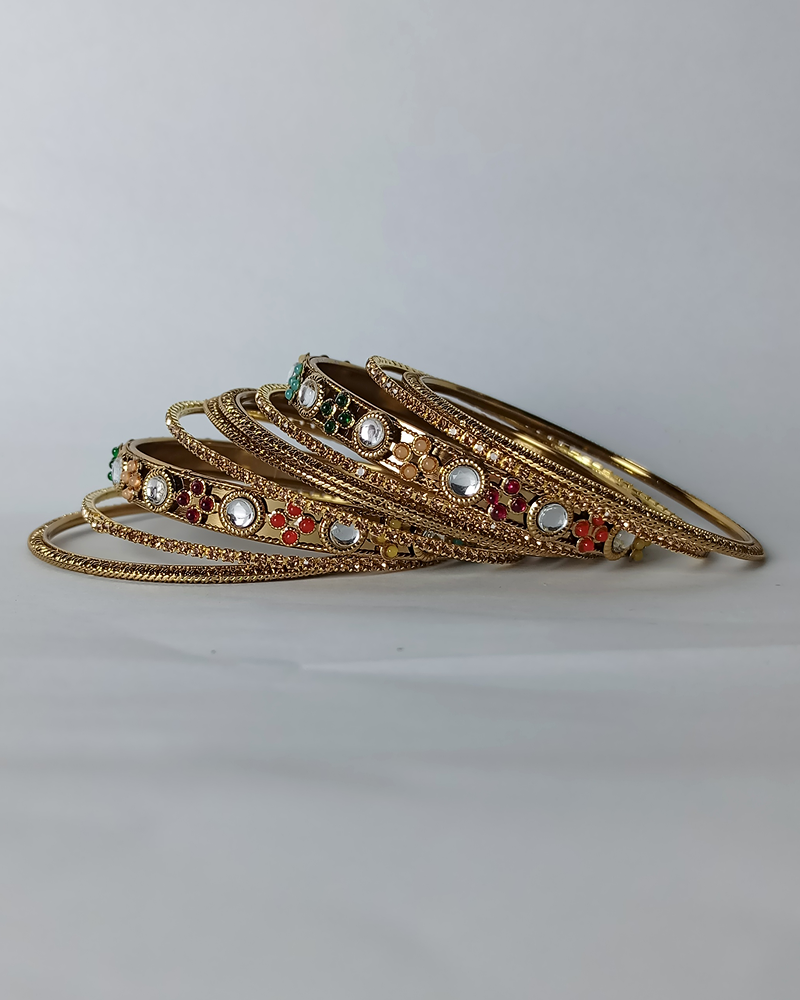 Gulshan Kundan Gold Kada Set - Image 4