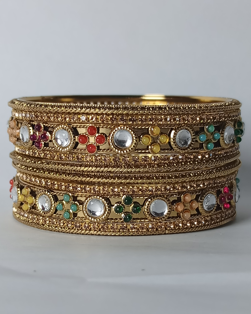 Gulshan Kundan Gold Kada Set - Image 3