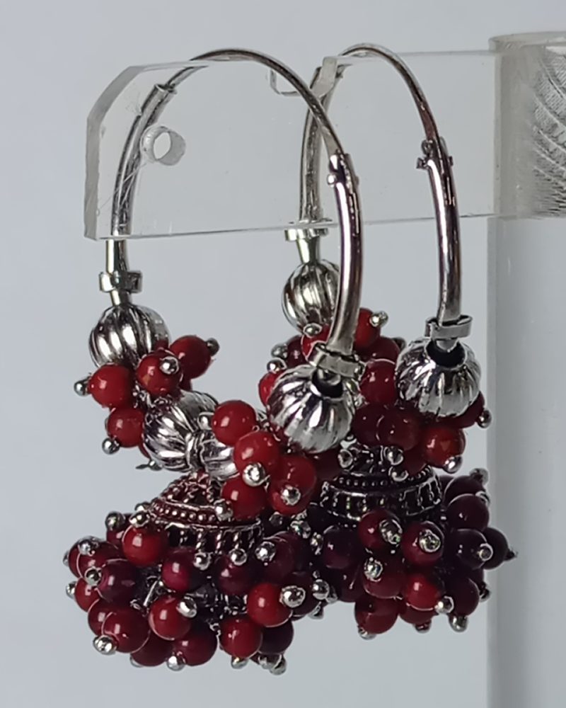 Velvet Berry Cluster Hoops - Image 2