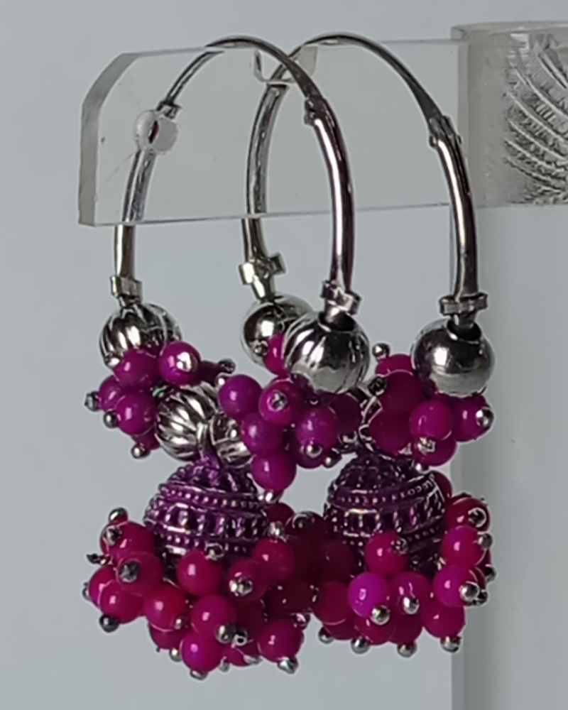 Velvet Berry Cluster Hoops - Image 5