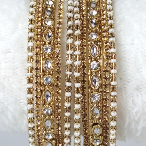Antique Gold Kundan Bangle Set