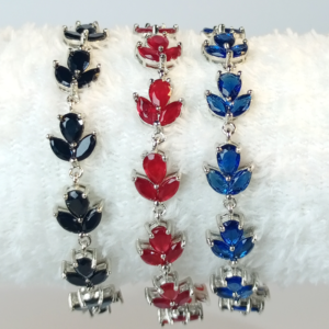 Crystal Leaf Link Bracelet