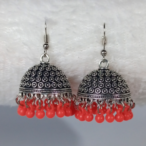 Silver Dome Jhumka Earrings