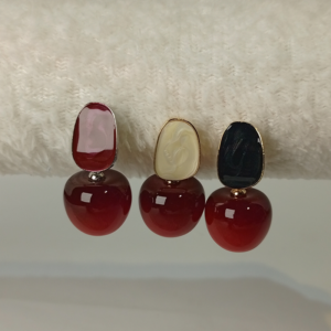 Cherry Drop Enamel Stud Earrings