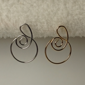 Spiral Swirl Wire Stud Earrings