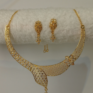 Gold Plated Filigree Choker Necklace Set