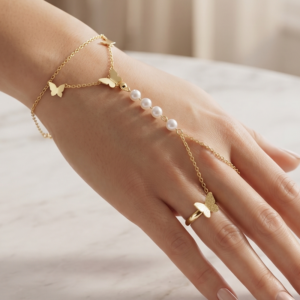 Gold Chain Hand Harness with Ring